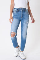 Lucy High Rise Distressed Mom Jeans
