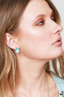 Crystal Glass Teardrop Stud Earrings